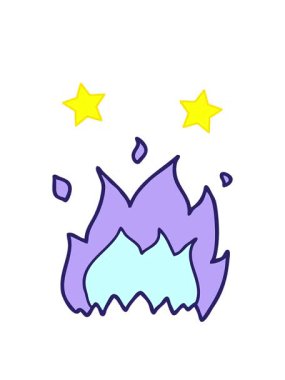 dönen yıldızlar çizgi film ateşinin animasyonu