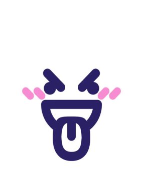 Dilini dışarı çıkaran kötü yüz ikonunun animasyonu.