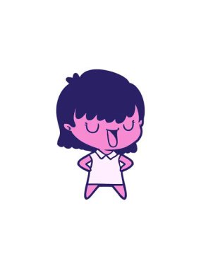 Çizgi film karakteri kadın çizimlerinin neon renkli satış animasyonları