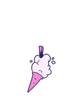 Çizgi film dondurma tasarımının zıplama hareketi animasyonu