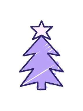 Noel Ağacı Tebeşir resminin canlandırma efektini göster