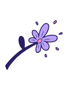 karikatür çiçek illüstrasyonunun efekt canlandırması