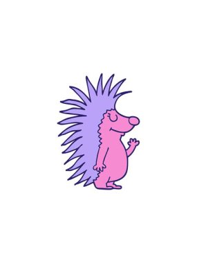 Çizgi film animasyonu satışı. Karalama, çivili kirpi.