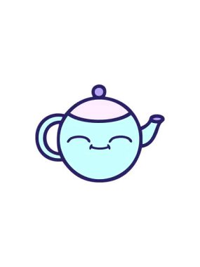 Mutlu bir çaydanlığın sevimli çizgi filminin gösterişli satış animasyonu