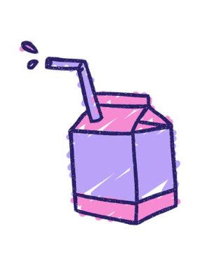 Süt Karton Tebeşir Çiziminin canlandırmasını bob ve duraklat