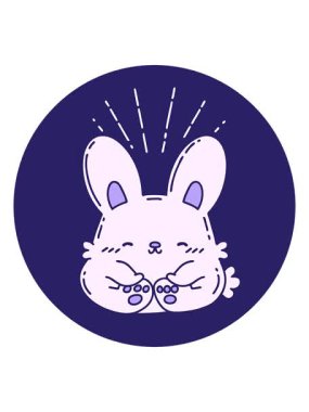 Dövme stili mutlu tavşanın animasyonu Bob ve duraklat