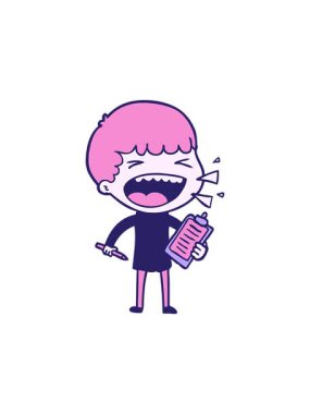 Dikkat çeken çizgi film kahramanı gülen adam.