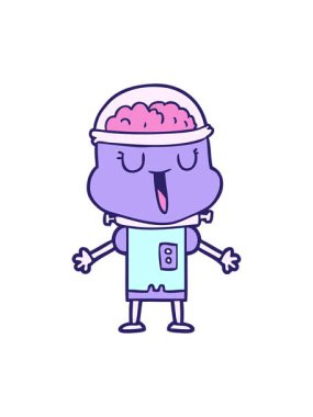 Mutlu robot çizgi filminin animasyonunu salla ve durdur