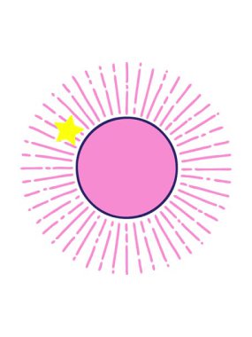 Parıldayan yıldızlar güneşin animasyonunu basit grafiklerle etkiler.