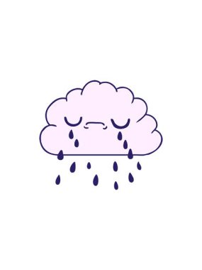 Şirin, ağlayan bulutların el yazısıyla çizilmiş radyoaktif parlak animasyonu