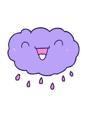 Mutlu karikatür bulutunun hareketli animasyonu