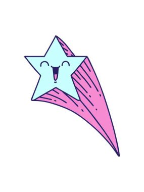 Geleneksel dövme stili kayan yıldız çiziminin canlandırma efektini piksel hale getir