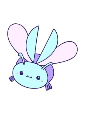 Uçan böceğin tuhaf çizgi film animasyonunu durdur ve durdur