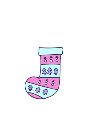 Bir noel çorabının çizgi filminin zıplama hareketi