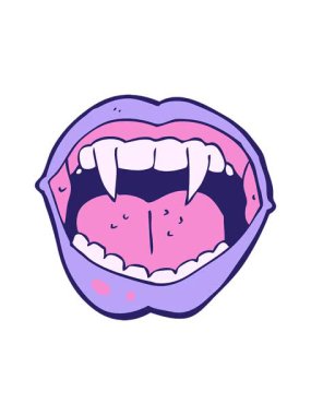 Karikatür vampir ağzının animasyonunu çalıştır.