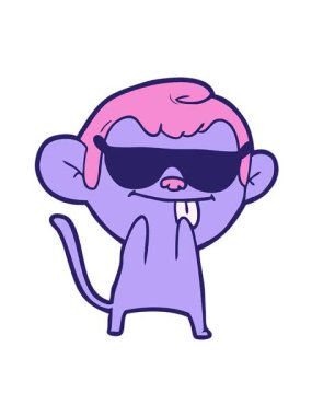 Güneş gözlüğü takan komik maymun hareketli animasyonu