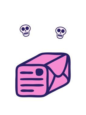 basit kağıt paketinin kafatası animasyonu