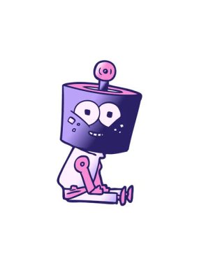 Mutlu robot çiziminin dönen hareket animasyonu