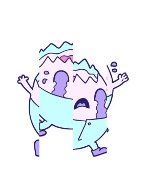 Humpty Dumty Yumurta Adam ağlayan bölünmüş hareket animasyonu