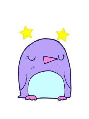 dönen yıldızlar bir penguenin karalamalarının animasyonu