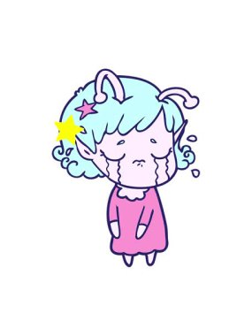 Parlayan yıldızlar, ağlayan uzaylı kız çizgi filminin animasyonunu etkiler.