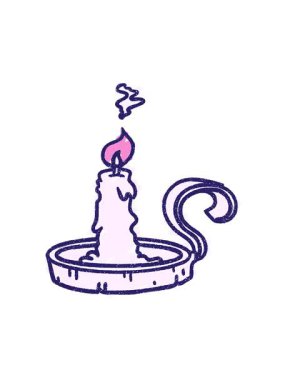 Candle Holder Tebeşir Çiziminin dönen hareketli animasyonu