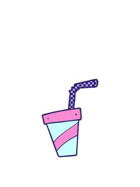 Kalk ve çizgi film içecek animasyonunu yüzdür.