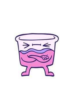 Çizgi filmin yatay titreşimli animasyonu. Karalama viski bardağı.