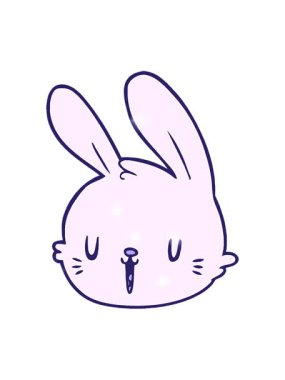 Çizgi film tavşan yüzünün ışıltı etkisi