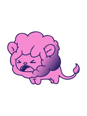 Kükreyen sevimli kawaii aslanının el yazması çizgi filminin hareketli animasyonu