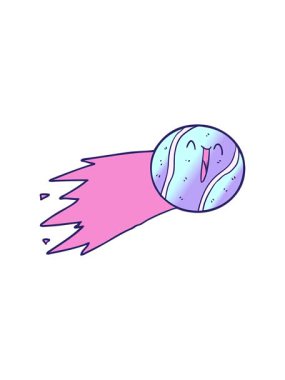 Uçan tenis topu çizgi filminin parlak ışık efekti