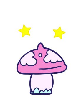 dönen yıldızlar çizgi film mantar tasarımının animasyonu