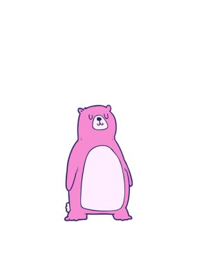 Karikatür kutup ayısının zıplama hareketi