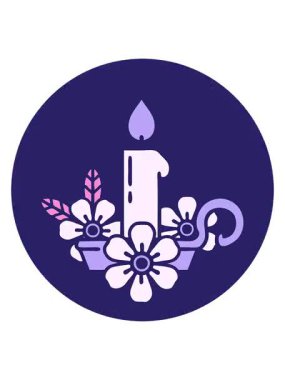 Bir mum tutucunun dövme stili resminin canlandırma efektini göster