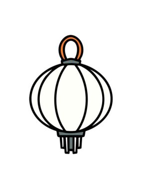 Kağıt fenerin animasyonunu bob ve duraklat Geleneksel Japon zanaatı