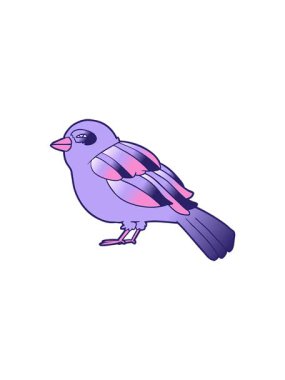 Parlak kuş çizgi filminin radyoaktif parlayan animasyonu