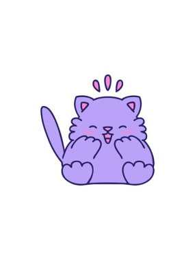 Küçük bir kedi çizgi filminin yıldız patlaması etkisi animasyonu