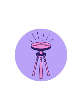 Dövme stili ahşap dışkı ikonunun satış animasyonu