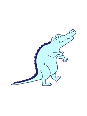 El çiziminin hareketli animasyonunu oynat garip çizgi film timsahı