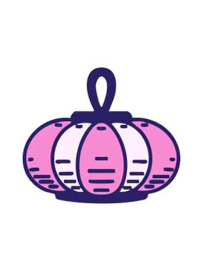 Pikselleştirme efekti asılı bir fener geleneksel Japon aracının animasyonu