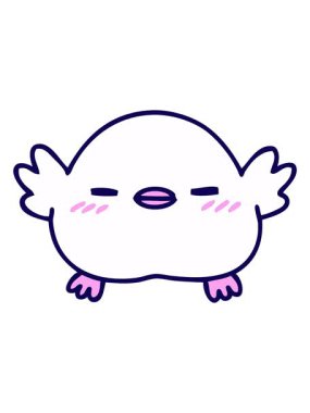 Sevimli yavru kuşun neon ışık efekti animasyonu