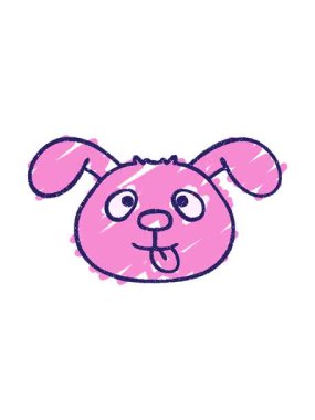 Titrek hareketli Köpek Yüzlü Tebeşir Çizimi