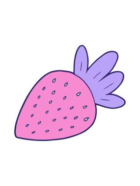 Çizgi film çilek çiziminin pixelize etkisi