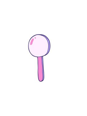 Çizgi film lolipop illüstrasyonunun yatay titreşimli animasyonu