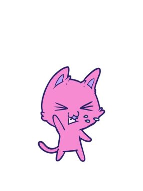 Bir kedinin tıslama karikatürünün animasyonunu uzatıyorum.