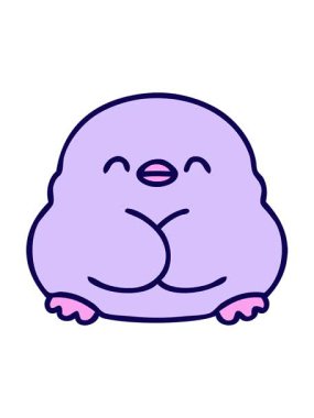 Sevimli yavru kuşun neon ışık efekti animasyonu