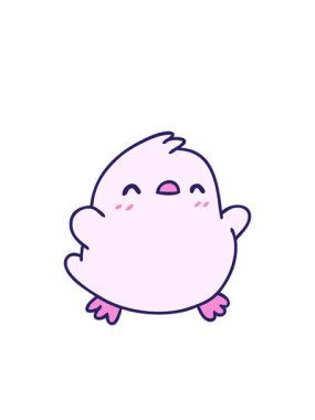 Yanıp sönen radyal çizgiler küçük şirin bir kuşun çizgi filmini canlandırıyor.