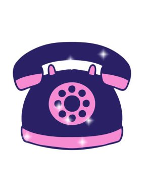 Eski tarz bir telefonun karikatürünün ışıltı etkisi