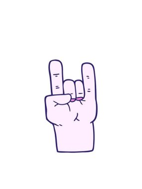 karikatür karikatür karikatür rock müzik elinin hareketli animasyonu