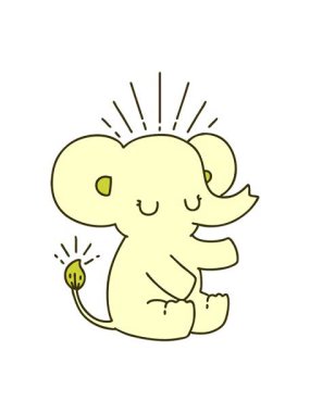 Geleneksel dövme stilinin renk değişimi şirin fil